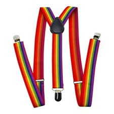 Rainbow Suspenders, Adjustable Elastic Y-Back Style Suspenders As Picture Show