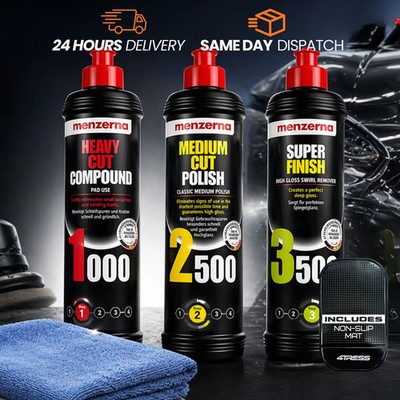 Menzerna 1000,2500,3500,Heavy Cut Compound,Medium Cut Polish,Swirl Remover+CL+M