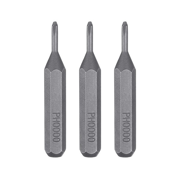 "3 StüCk PH0000 Phillips Schraubendreher Bit 5/32\" Schaft 28Mm LäNge Magnetische"-image