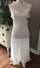 NWT Wonder Maid 1980s vintage Ivory Chiffon Full Slip Size 38 Made In USA