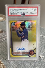 2022 Bowman Chrome Simon Juan Yellow Auto /75 PSA 9 Mets #CPASJ
