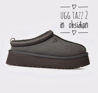 UGG Tazz II Obsidian Gray Women's Slipper Suede 7W US / 38 EU | obsidian