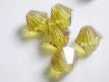40 GENUINE SWAROVSKI 5301 LIME 5MM CRYSTAL BEADS swar 30