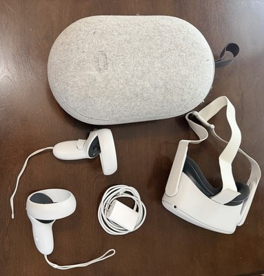Meta Oculus Quest 2 Standalone VR Headset White with Controllers, Charger, Case