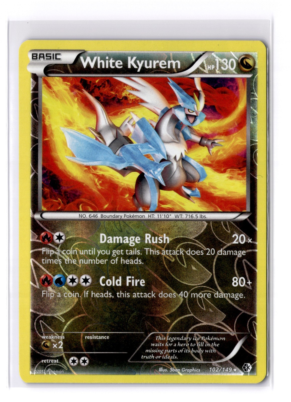 White Kyurem - 102/149 Boundaries Crossed Reverse Holo Rare - LP - POKEMON TCG