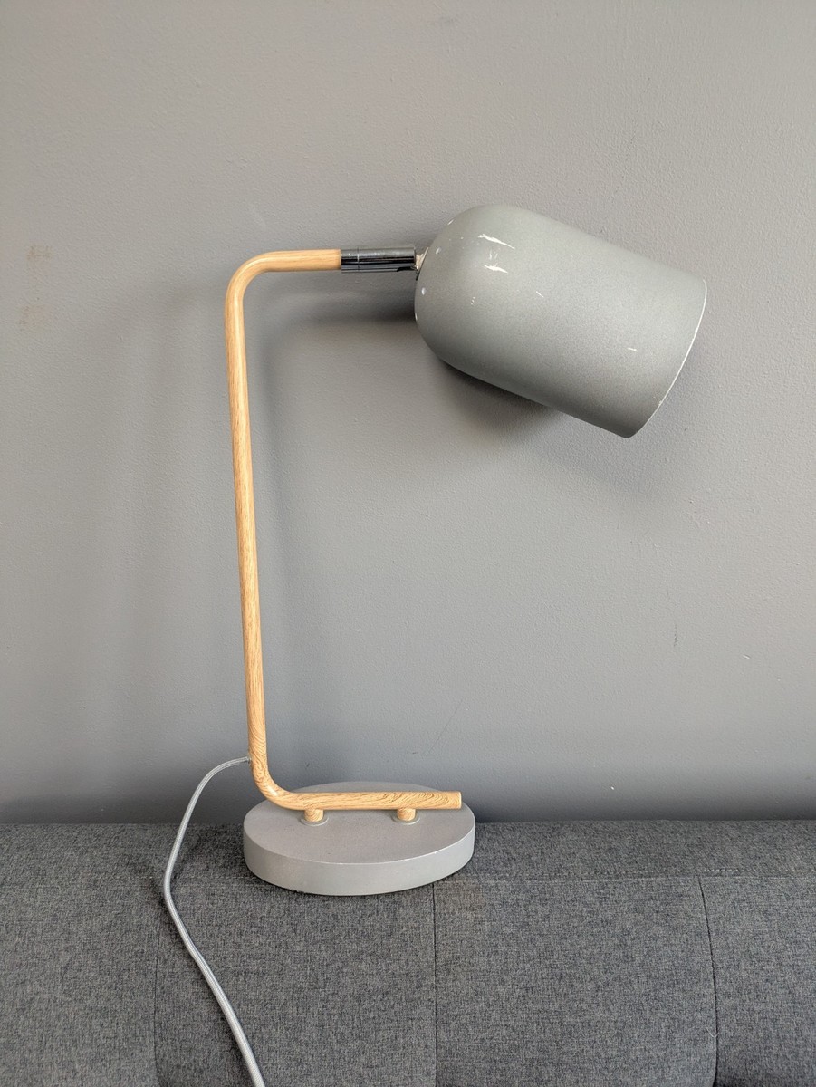 Dumelm Grey and Bamboo Effect Desk Lamp UK