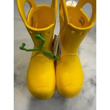 Crocs Handle It Rain Boot Kids Size C11 Yellow Waterproof Pull On 12803 New