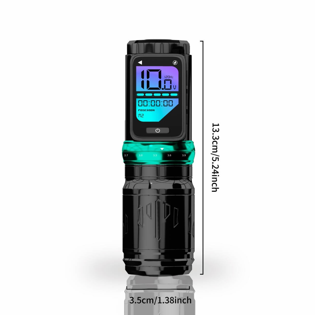 POSEIDON Wireless Tattoo Pen Machine 2 Batteries Digital Display Black - second product detail image