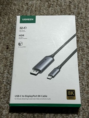  USB To Type C UGREEN 8K Displayport Cable 60HZ 32.4 Gbps 3D Video And Audio