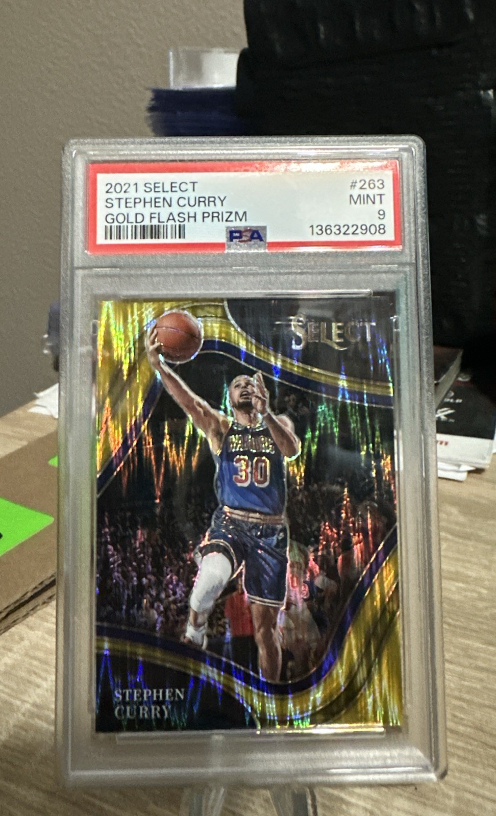 2021-22 Panini Select Courtside Stephen Curry #263 Gold Flash Prizm /10