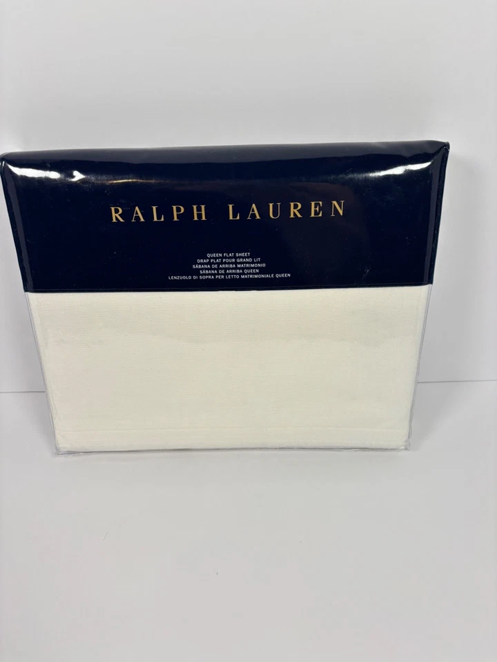 Ralph Lauren Cary Queen Flat Sheet Standard Pillowcases Cotton Linen White $260 - Image 2 of 4