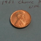 1951    CHOICE  BRILLIANT  RED UNCIRCULATED  WHEAT CENT #1