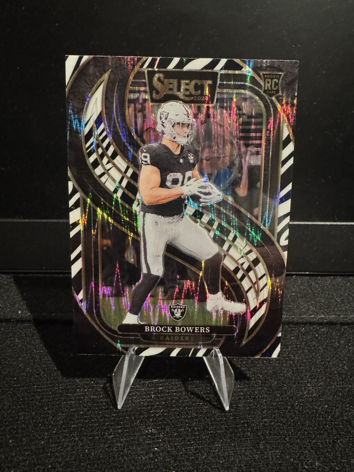 2024 Panini Select - Premier Level Brock Bowers #118 Zebra Shock Prizm (RC)