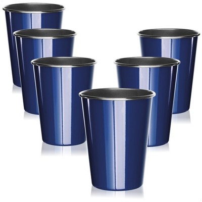 6x hochwertiger Edelstahl-Trinkbecher in Blau je 500 ml - perfekter Begleiter