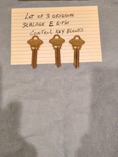 Lot of 3 Original Schlage 6pin E Control Blank Keys Satin Nickel Finish New