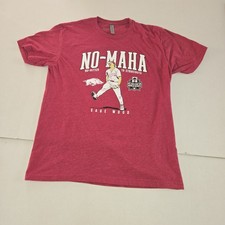 No Maha Gage Wood No Hitter T-shirt Euc Sz L Maroon Breaking T