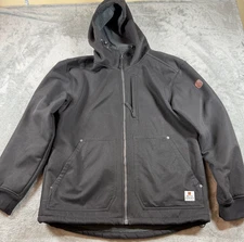 Rugged Elements Hooded Work Jacket Men’s L Black Sherpa Lined Style 41008466