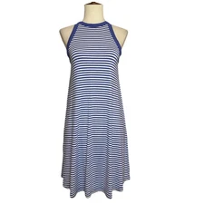 Old Navy Size XS Sleeveless Halter Swing Dress Periwinkle Blue Stripe NWT