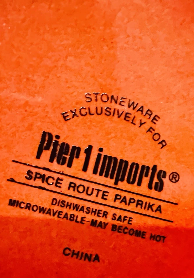 PIER 1 ☆ Spice Route Pimentón ☆ Juego de 8 cuencos de sopa/cereal ☆ gres con cuentas Foto 2 de 4