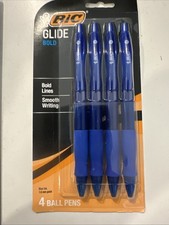 BIC Velocity Bold Retractable Ball Pen, Bold Point 1.6mm , Blue, 4-Count