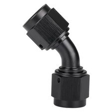 Female to Female Flare 45 Degree Swivel Coupler Fitting 6AN Black - 45 Degree