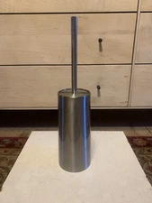 Toilet Brush and Holder, Brushed Stainless Steel Muji Modern