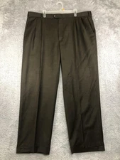 Zanella Pants Mens 44x32 Brown Vintage Made in Italy 100% Wool Pleated *Flaw