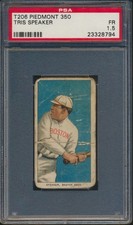 1910 T206 PIEDMONT 350/25 TRIS SPEAKER RC PSA 1.5 HOF ROOKIE