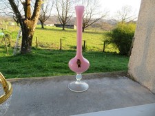 Vase soliflore en opaline rose  26.5 cm