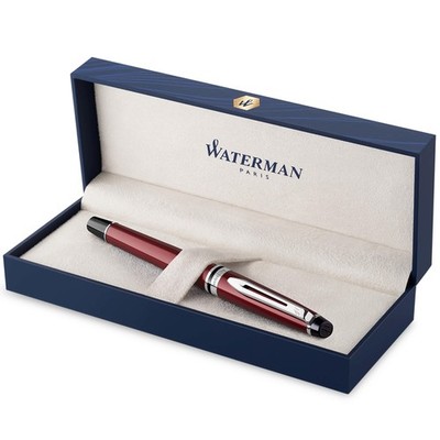 Waterman Expert Füllfederhalter | dunkelrot mit Palladiumrand | mittlere Feder | Geschenk 