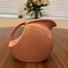 Fiesta Pink Rose Small Disc Water Pitcher.  5.75"  Fiestaware Ceramic