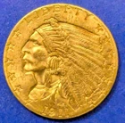 1911 $2 1/2 Dollar Indian Head Eagle U.S Gold Coin AU.