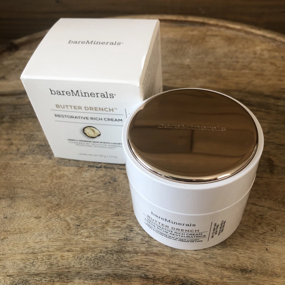 Crema facial rica restauradora Bareminerals Butter Drench, loción facial hidratante Foto 3 de 4