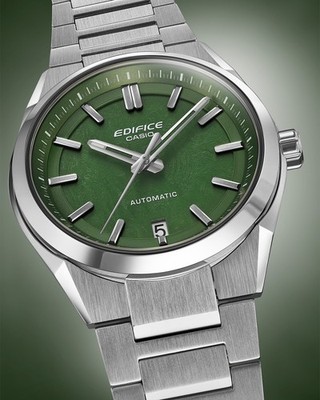 Casio Edifice EFK-100D-3A Electroform Green Forged Carbon Dial 3