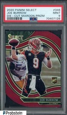 2020 Panini Select Die-Cut Maroon Prizm #346 Joe Burrow Bengals RC Rookie PSA 9