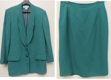 Vintage Christian Dior emerald green blazer and skirt suit set Size 16