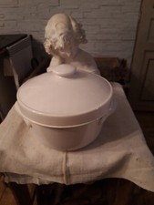 Soupière campagnarde de Sarreguemines ancien français déco shabby céramique