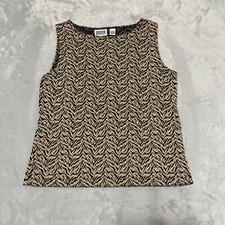 Chicos Design Tank Top Womens 1 Medium Tiger Print Lined Vintage Made in USA