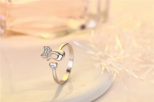 Women's Fashion Jewelry Adjustable Cat Ring Rose Gold Girlfriend Gift 53-4 - Picture 4 of 9