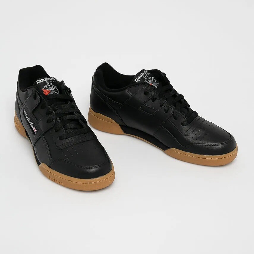 Reebok Workout Plus Men’s Sneaker Training Shoe Black Gum Athletic Trainers #127
