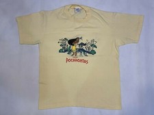 Vintage Disney Pocahontas Embroidered Cartoon Single Stitch Yellow Shirt M