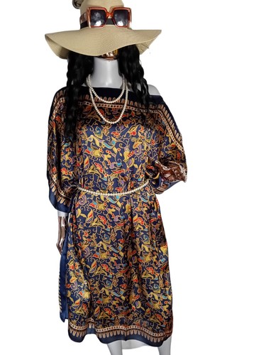 Seide MidiKleid Shirtkleid Kaftan 50 52 54 56 7XL Oberteil Übergröße Plus-size - Bild 4 von 6