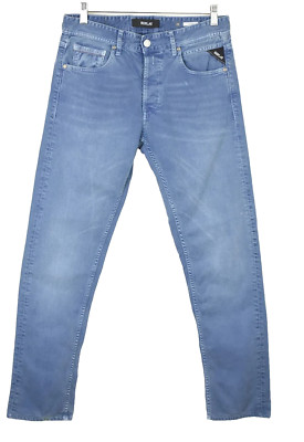 REPLAY Grover MA972 Herrenjeans W29 L29 Slim Fit Knopf Fly Taschen Blau