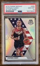 2019 Panini Mosaic Silver Prizm Steph Curry #260 USA Basketball PSA 10 GEM MINT