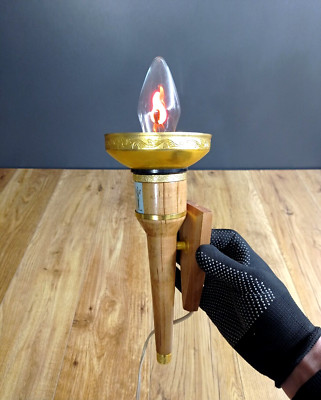 Vintage Soviet lamp night light Olympic torch fire.USSR Olympics Moscow 1980