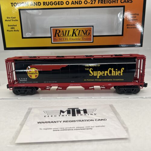 MTH RailKing 30-75721 Santa Fe Black Bonnet 4-Bay Cylindrical Hopper New O Rare - Picture 2 of 14
