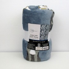 Mainstays Super Soft Plush Throw Dogs Puppies Blue Winter Blanket Size 50" x 60"