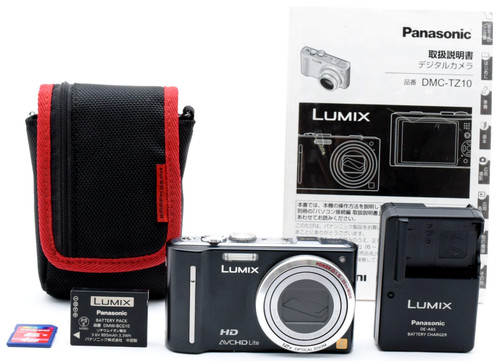 [N MINT] Panasonic LUMIX DMC-TZ10 Black Compact Digital Camera 12.1MP From JAPAN