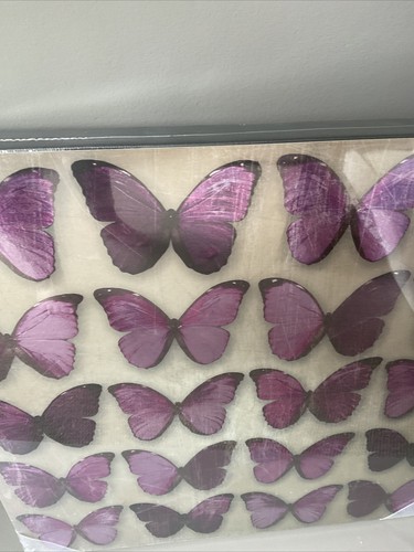 Plum Butterflies Canvas Foil Wall Art Canvas 57 x 57 x 3.8 cm RRP 40 - Picture 2 of 6