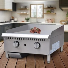 Hakka Commercial Gas Griddle 24 inch Restaurant Flat Propane Griddle 60000 BTU